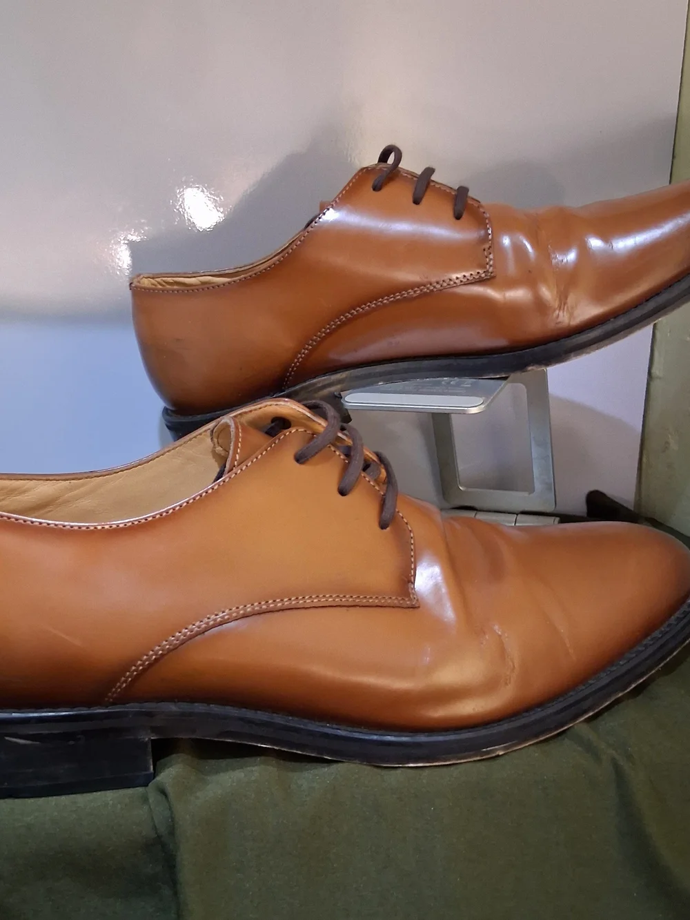Express Men's Brown Leather Derby Shoes — Classic Lace-Up
